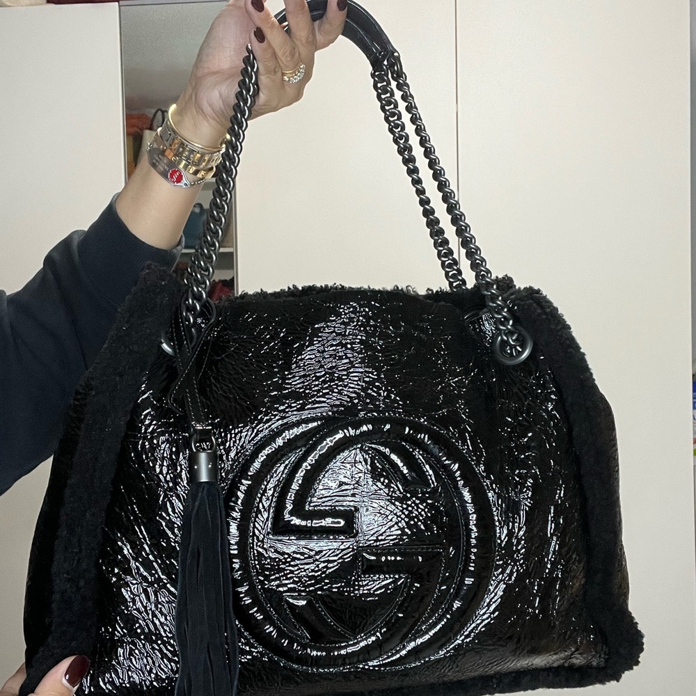 Black Patent Leather Women Bag